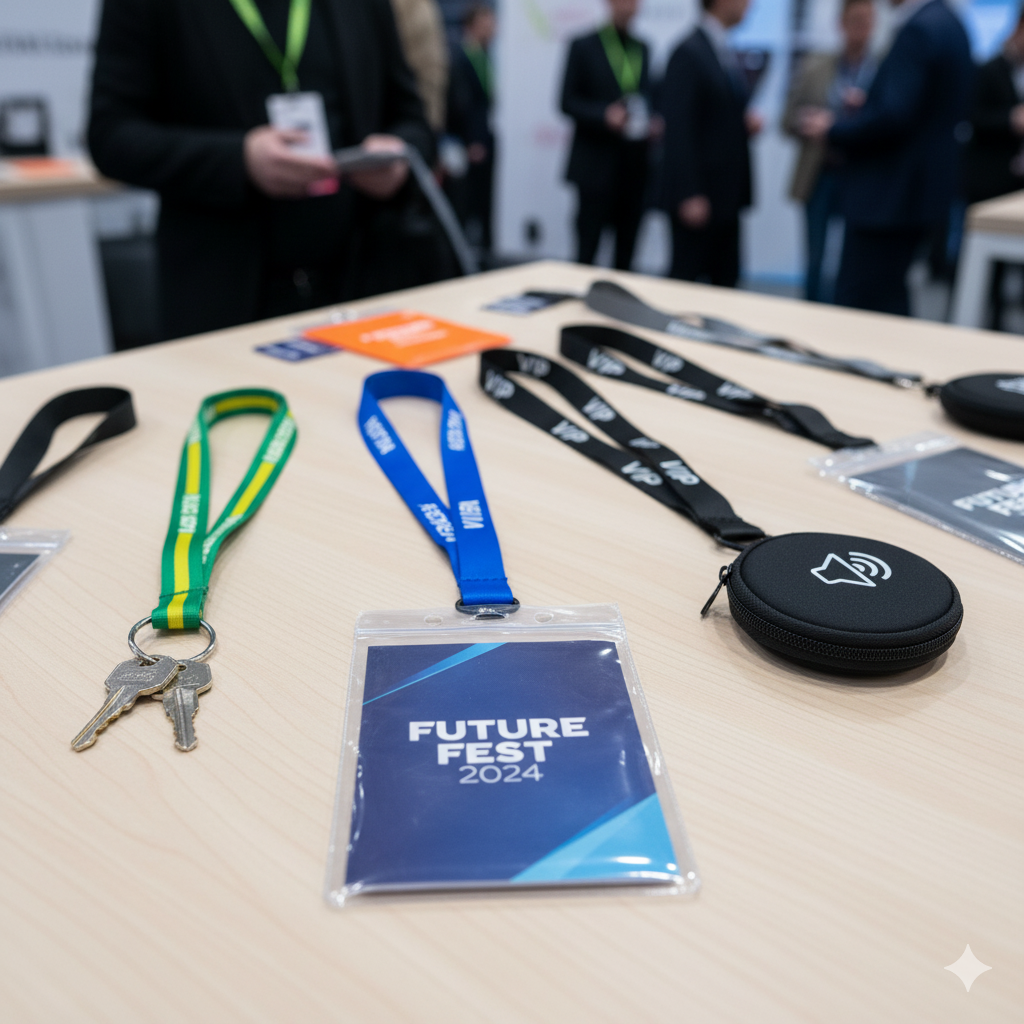 Branded event badges and lanyards